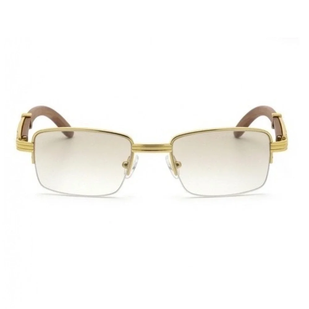Fashion Eyeglasses Women Semi Rimless Clear Tinted  Lens UV400 Protection Gafas